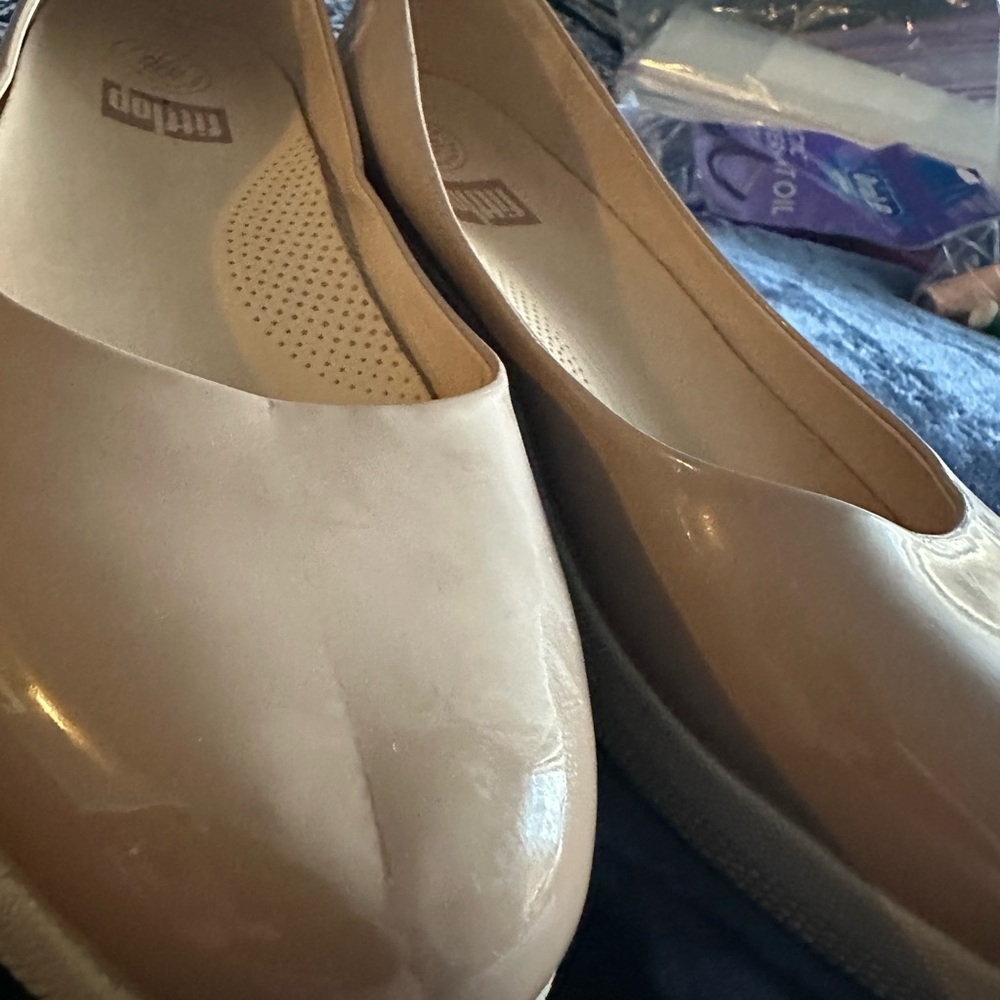 Fillip Nude  Patent leather Flat slides Women's Shoes - Picture 10 of 15